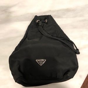 Prada draws string makeup bag.